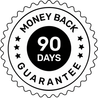 90-day money-back guarantee seal